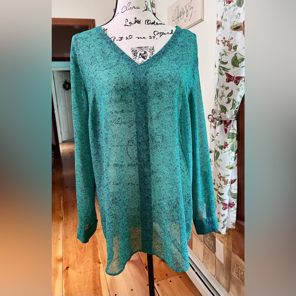 Cabi Green Blouse Size Large